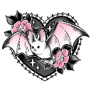 bat heart flowers Slack emoji
