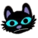 black cat neon fangs Slack emoji