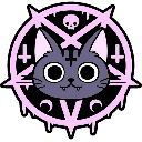 witchy cat pentagram Slack emoji