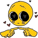 love eyes shy point Slack emoji