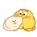 cat smoosh hug Slack emoji