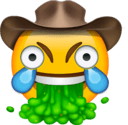 cowboy eyes open puke Slack emoji