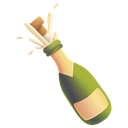 bottle with popping cork Slack emoji