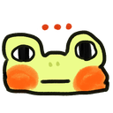 frog blush three dots Slack emoji