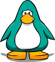 teal penguin stand Slack emoji