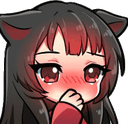 blushing catgirl shy Slack emoji