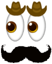 cowboy eyes with moustache Slack emoji
