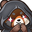 bear hood star eyes Slack emoji