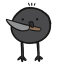 black bird knife face Slack emoji