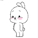 shy bunny blush Slack emoji