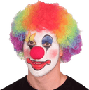 clown rainbow afro smile Slack emoji