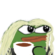 pepe blonde coffee sip Slack emoji