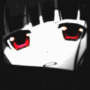 anime girl deadpan red eyes Slack emoji