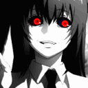 anime girl red eyes stare Slack emoji