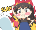 anime girl slap angry Slack emoji