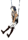 anime girl sit thoughtful Slack emoji