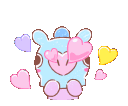 cute bunny heartfloatq Slack emoji