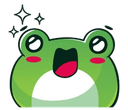 frog excited cheerq Slack emoji