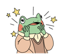 frog face hands stars Slack emoji