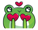 frog heart eyes loveq Slack emoji