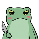 frog serious knifeq Slack emoji