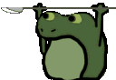 frog upside down eyesq Slack emoji