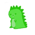 cute dino shy stand Slack emoji
