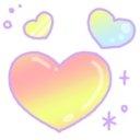 three rainbow heartsq Slack emoji
