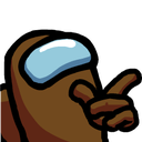amongus brown point Slack emoji