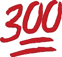 number 300 underlined red Slack emoji