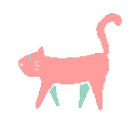 walking pink catq Slack emoji