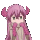 anime girl purple hands up Slack emoji