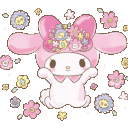 cute rabbit flower hat Slack emoji