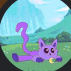 purple cat tail swirl Slack emoji