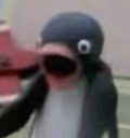 penguin surprised open mouth Slack emoji