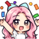 party girl pink hair Slack emoji