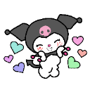 kuromi 9 photo sticker transpar Slack emoji