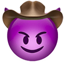 smiling imp cowboy Slack emoji