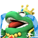 frog king laughing Slack emoji