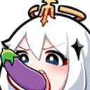 character eggplant surprised Slack emoji