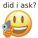 smile gun did i ask Slack emoji