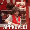 approved target lady Slack emoji