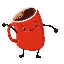 coffee excited dance Slack emoji