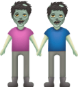 two zombies holding hands Slack emoji