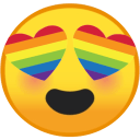 heart eyes rainbow Slack emoji