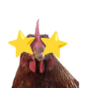 chicken star struck yellow Slack emoji