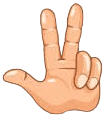 tri prsta Slack emoji
