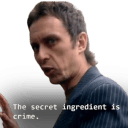the secret ingredient is crime Slack emoji