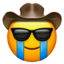 crying sunglasses cowboy Slack emoji