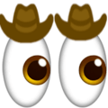 cowboy eyes right Slack emoji